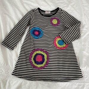 Hanna Andersson 110 US 5 striped floral applique dress flower